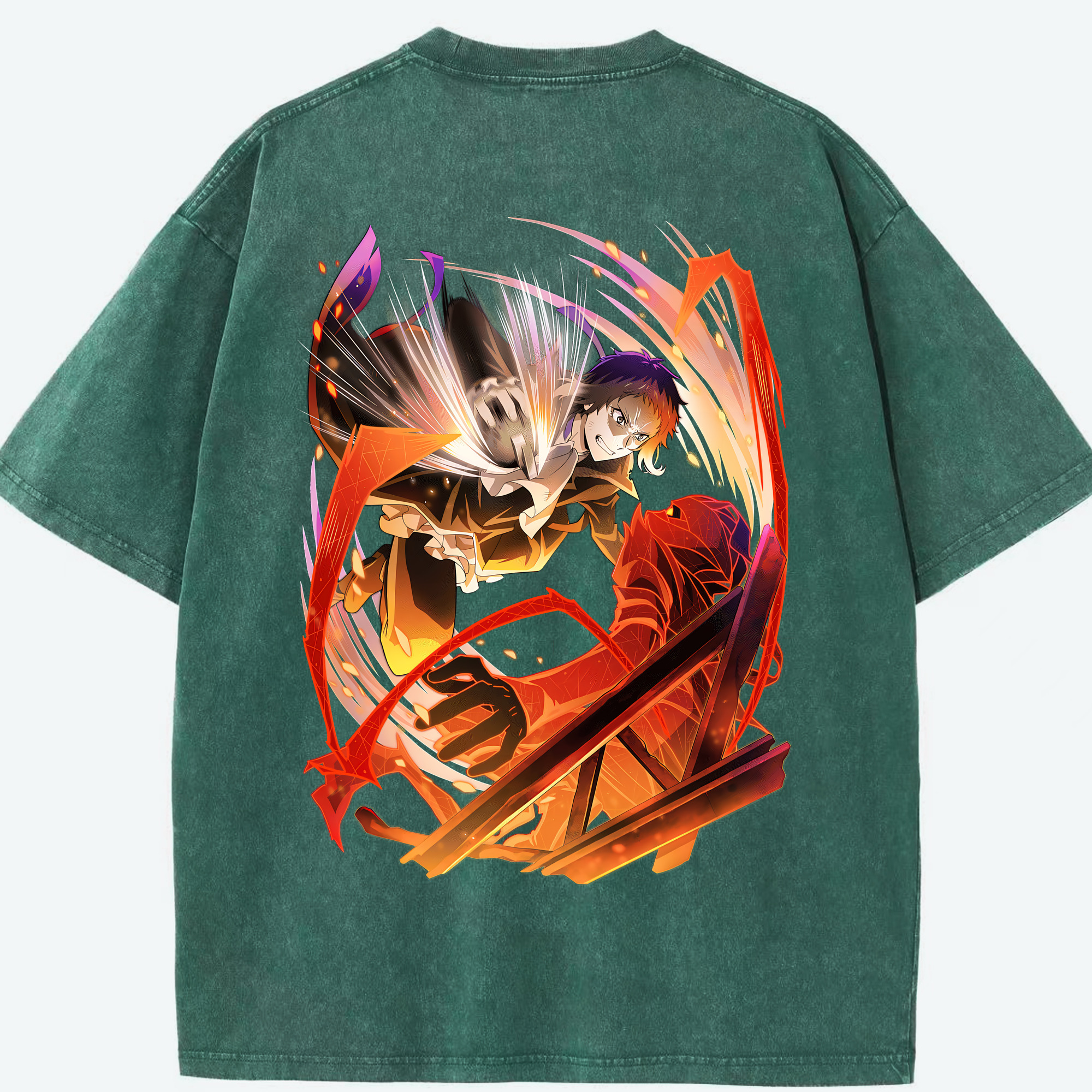 （画像用） 文豪ストレイドッグス Bungo Stray Dogs 綿100% ヴィンテージ風 半袖Tシャツ（背面プリント）